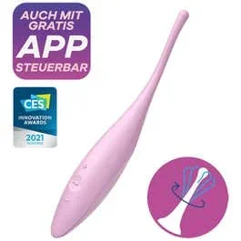 17,5 x 0,5 cm Satisfyer Twirling Joy Vibrator pink – APP Steuerung | AKTION