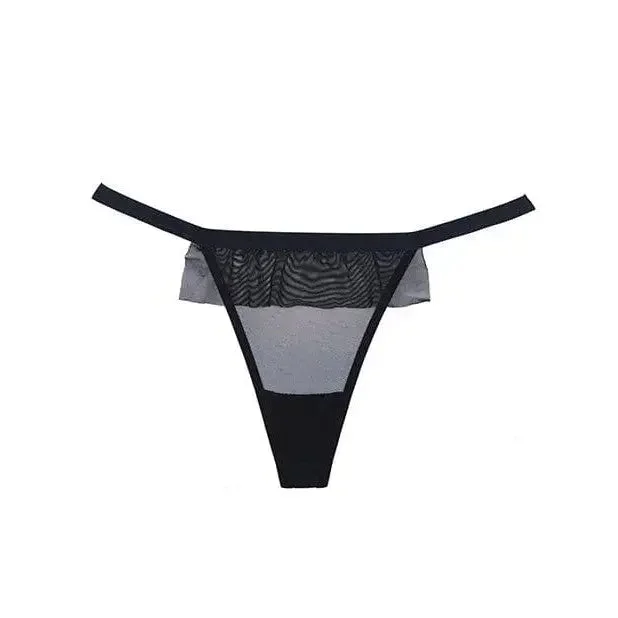 Adore ‚Black Tie‘ Mesh Front with Bow Back Thong
