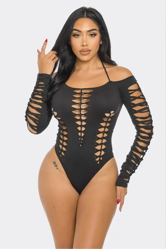 Bear Dance-Cutout Bodysuit