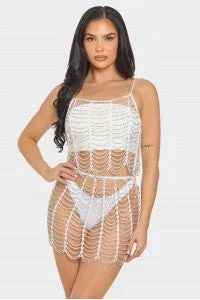 Bear Dance-Rhinestone Crochet Dress*