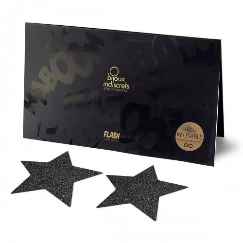 Bijoux Indiscrets Nipple Pasties – Flash Star Black