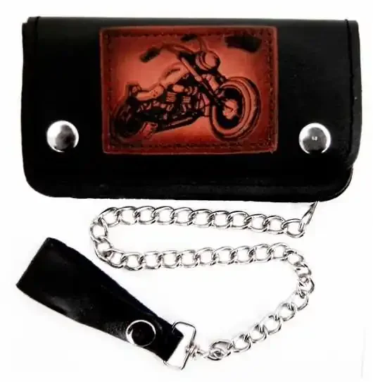 Biker Geldbörse – Bike mit Kette