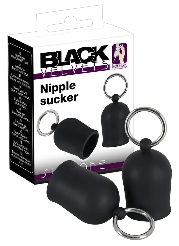 Black Velvet – Metallring Nippel-Sauger (schwarz)