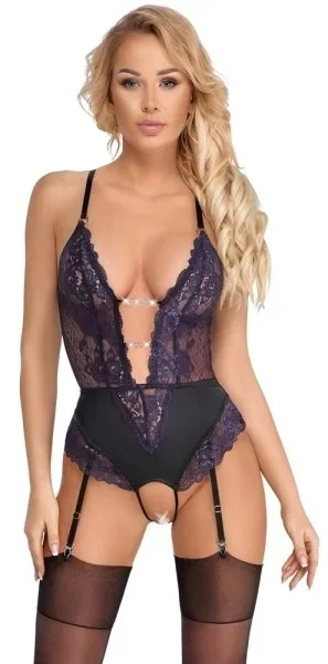 Body schwarz/lila XL