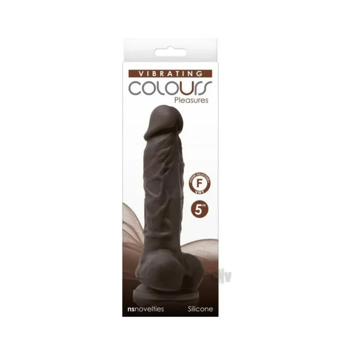 Colours Pleasures Vibrating 5″ Dildo – Dark Brown