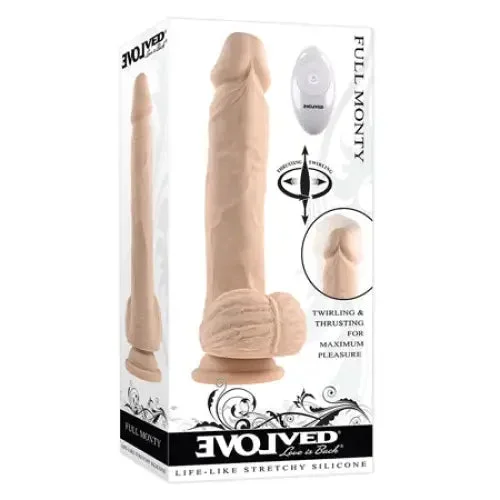 Evolved ‚Full Monty‘ Rechargeable Remote-Controlled Thrusting Twirling Vibrator
