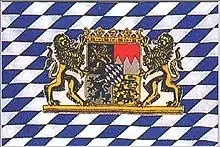 Flagge ‘Bayern mit Wappen und Löwen‘
