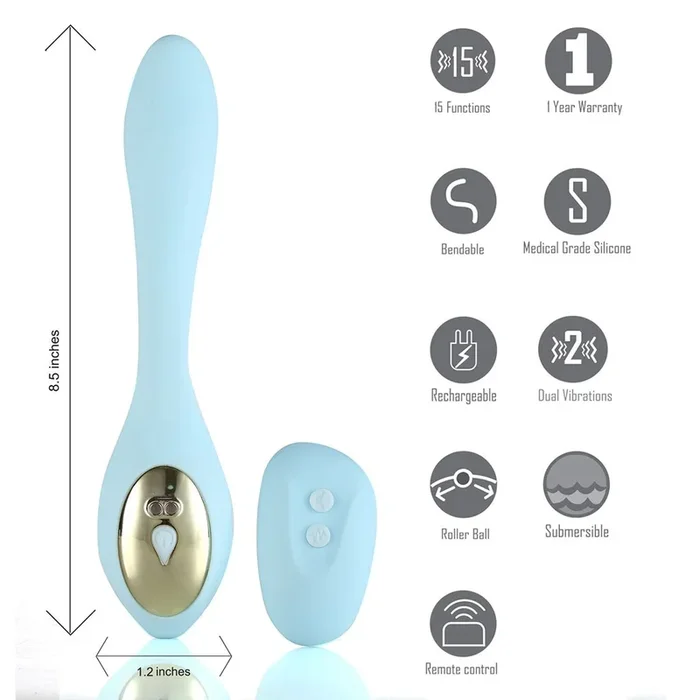 HARMONIE DUAL VIBRATOR TEAL SILICONE RECHARGEABLE