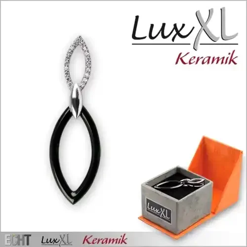 Keramikanhänger schwarz mit Zirkonia