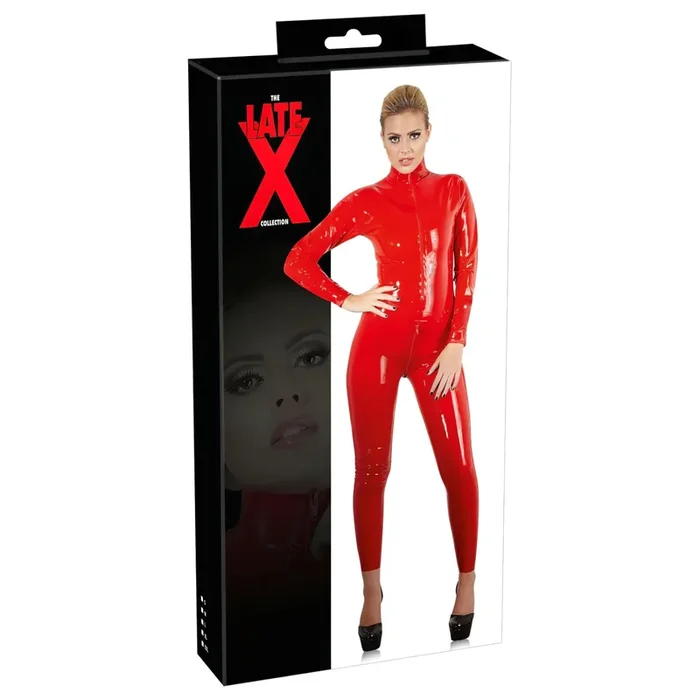 LATEX – Langarm Damen Overall (Rot) – L