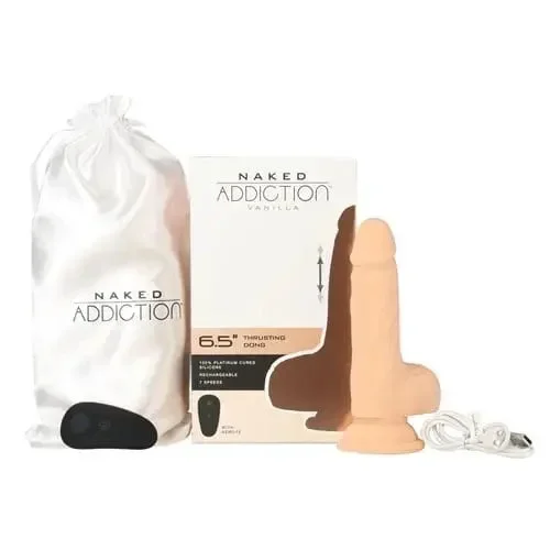 Naked Addiction 6.5” Thrusting Dildo with Remote and Suction Base