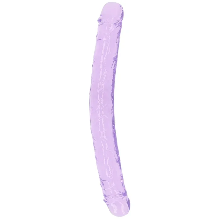 RealRock Crystal Clear Jelly 13 Inch Double Dildo in Purple
