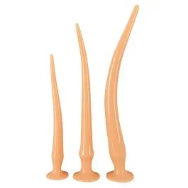 Super langes flexibles Butt Plug Set – Beige